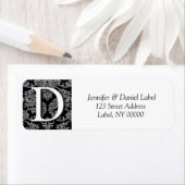 Damask Monogram D Return Address Labels (Insitu)