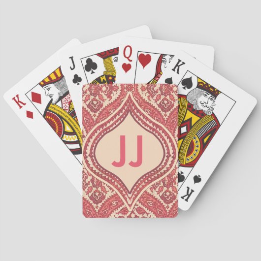 Damask Monogram Deck of Cards Pokerkaarten (Achterkant)