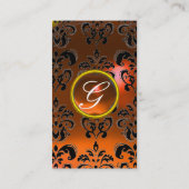 DAMASK MONOGRAM edelsteen geel Visitekaartje (Achterkant)