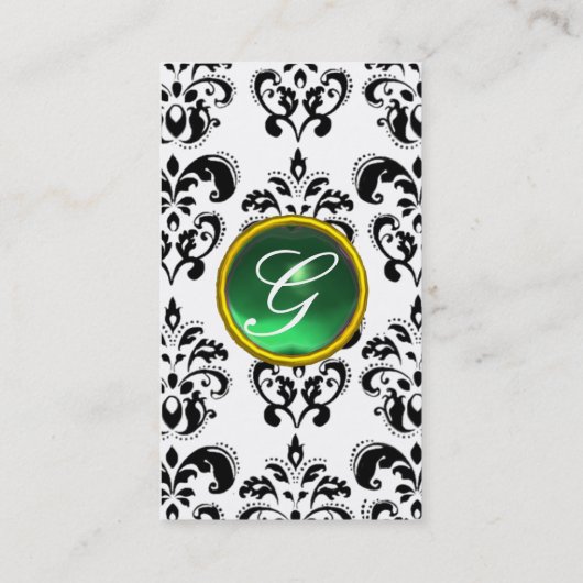 DAMASK MONOGRAM-eggshell Visitekaartje (Achterkant)