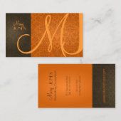 Damask + Monogram en retro kleuren Visitekaartje (Voorkant / Achterkant)