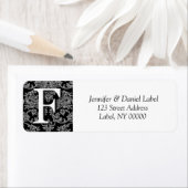 Damask Monogram F Return Address Labels (Insitu)