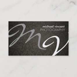 Damask Monogram Fotograaf Visitekaartje