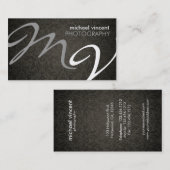 Damask Monogram Fotograaf Visitekaartje (Voorkant / Achterkant)