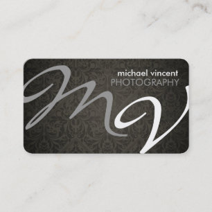 Damask Monogram Fotografe Visitekaartje