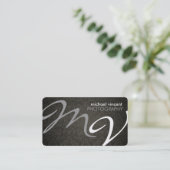 Damask Monogram Fotografe Visitekaartje (Staand voorkant)
