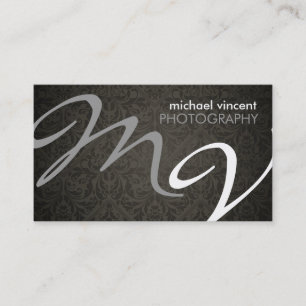 Damask Monogram Fotografie Visitekaartje