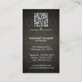 Damask Monogram Fotografie Visitekaartje (Achterkant)