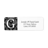 Damask Monogram G Return Address Labels (Voorkant)
