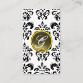 DAMASK MONOGRAM geagate grijze platina Visitekaartje (Achterkant)