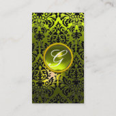 DAMASK MONOGRAM geel wit Visitekaartje (Achterkant)