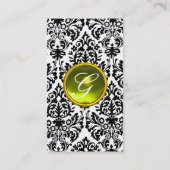 DAMASK MONOGRAM geel wit Visitekaartje (Achterkant)