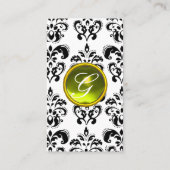 DAMASK MONOGRAM gele eierschaal Visitekaartje (Achterkant)