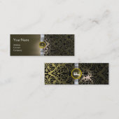 DAMASK MONOGRAM gem lint wit grijs Mini Visitekaartje (Voorkant / Achterkant)