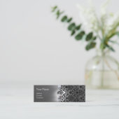 DAMASK MONOGRAM gem lint wit Mini Visitekaartje (Staand voorkant)
