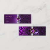 DAMASK MONOGRAM gem lint wit paars Mini Visitekaartje (Voorkant / Achterkant)