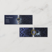 DAMASK MONOGRAM gem lint wit paars Mini Visitekaartje (Voorkant / Achterkant)