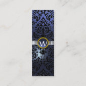DAMASK MONOGRAM gem lint wit paars Mini Visitekaartje (Achterkant)