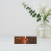 DAMASK MONOGRAM gem sinaasappel Mini Visitekaartje (Staand voorkant)