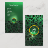 DAMASK MONOGRAM groen wit Visitekaartje (Voorkant / Achterkant)