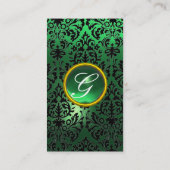DAMASK MONOGRAM groen wit Visitekaartje (Achterkant)