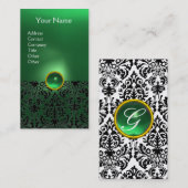 DAMASK MONOGRAM groen wit Visitekaartje (Voorkant / Achterkant)