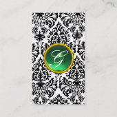 DAMASK MONOGRAM groen wit Visitekaartje (Achterkant)