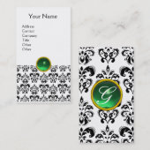 DAMASK MONOGRAM groen wit Visitekaartje (Voorkant / Achterkant)