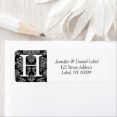 Damask Monogram H Return Address Labels (Insitu)