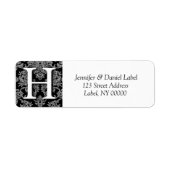 Damask Monogram H Return Address Labels (Voorkant)