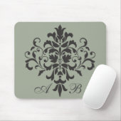 Damask Monogram in Elegant Grijs of Grijs Muismat (Met muis)