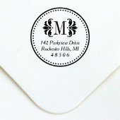 Damask Monogram Initiaal Classic Retouradres Zelfinktende Stempel