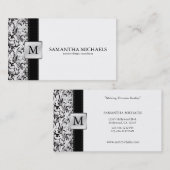 Damask Monogram Interior Design Visitekaartjes (Voorkant / Achterkant)