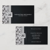 Damask Monogram Interior Design Visitekaartjes (Voorkant / Achterkant)