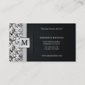 Damask Monogram Interior Design Visitekaartjes (Achterkant)