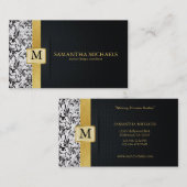 Damask Monogram Interior Design Visitekaartjes (Voorkant / Achterkant)