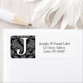 Damask Monogram J Return Address Labels (Insitu)