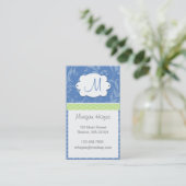 Damask Monogram-kaart Visitekaartje (Staand voorkant)