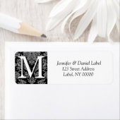 Damask Monogram M Return Address Labels (Insitu)