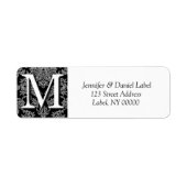 Damask Monogram M Return Address Labels (Voorkant)