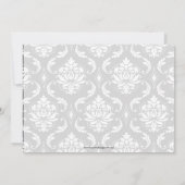 Damask Monogram Names Yellow Wedding Invitation Kaart (Achterkant)