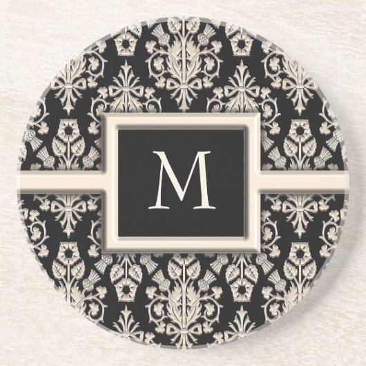 Damask Monogram onderzetters (Voorkant)
