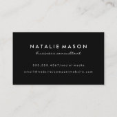 Damask Monogram op Black Visitekaartje (Achterkant)