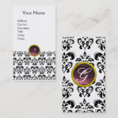 DAMASK MONOGRAM paars wit Visitekaartje (Voorkant / Achterkant)