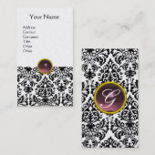 DAMASK MONOGRAM paarse lichte parel Visitekaartje (Voorkant / Achterkant)