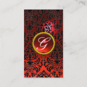 DAMASK MONOGRAM rood, wit Visitekaartje (Achterkant)