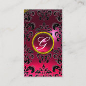 DAMASK MONOGRAM roze roze roze ruby Visitekaartje (Achterkant)