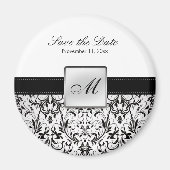 Damask Monogram Sla de datummagneten op Magneet (Voorkant)