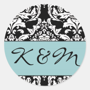 Damask Monogram Sticker