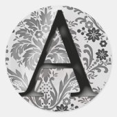 Damask Monogram Sticker - Initiaal A (Voorkant)